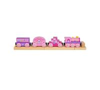 Train Princesse Bigjigs Rail | trains en bois roses | set de jeu de conte Montessori | circuit avec paillettes, gâteaux & cadeaux | jouets en bois pour tout-petits | cadeau éducatif dès 18 mois