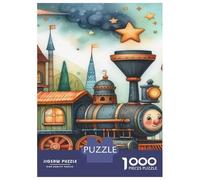 Train Puzzle À 1000 Morceaux Papier Épais Train à Vapeur Castle Star Puzzle Familial Passionnés De Casse-tête Heures Divertissement Garanties Loisirs Maison 38x26cm/1000pcs