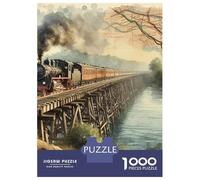 Train Puzzle À 1000 Morceaux Papier Épais Train à Vapeur coloré psychédélique Puzzle Familial Parents-Enfants Activité Lien Familial Heures Divertissement Garanties 38x26cm/1000pcs