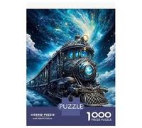 Train Puzzle À 1000 Morceaux Papier Épais Train à Vapeur Cosmique Ciel étoilé Espace Sombre Puzzle Familial Familles 8 Ans+ Activité Lien Familial Heures Divertissement Garanties 38x26cm/1000pcs