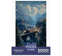 Train Puzzles 1000 Pièces Jeu De Défi Jouet Adultes Et Enfants Paysage enneigé Jeu De Puzzle Défi Éducatif Lien Familial Cadeau Décoration Maison 38x26cm/1000pcs