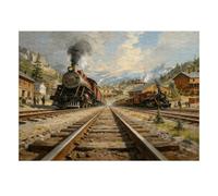 Train Rail Hut 1000p Puzzles En Famille Difficile | 38x26cm Débutants Assemblage Facile Papier Cadeau D’amitié Décoration De Bureau
