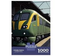 Train Set De 1000 Pièces Papier Recyclé Plateforme ferroviaire Moderne Vert Puzzle Adulte Facile Ranger Loisirs Maison Casse-tête Engageant Heures Divertissement 70x50cm/1000pcs