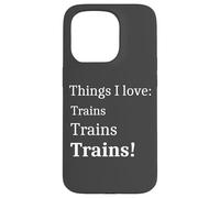 Train Spotter Teens Men I Love Trains Coque pour iPhone 15 Pro