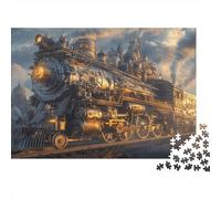 Train Steampunk - Locomotive Steampunk Géante et Colorée - Puzzle de 1000 Pièces pour Adultes - Activité Ludique pour Les Jours de Pluie - 70 x 50 cm / 1000 pièces