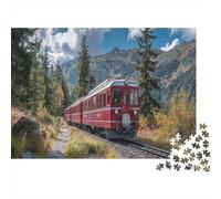 Train sur Rails dans la vallée de Montagne | pour Adultes || 1000pcs (75x50cm) Puzzles Jeux ÉduChatifs Puzzles De Décoration Intérieure