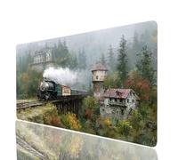 Train Tapis de Souris Pont Imperméable Tapis de Souris xxl 1400x600x3mm Gaming Mouse pad Améliorer la Précision et la Vitesse, Mouse Pad pour Bureau Gamer Clavier Sans fil Pc Portable Cadeau Model7680