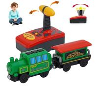 Train télécommandé Voiture électrique Jouet Train motorisé pour Piste en Bois opération Simple Ensemble électrique avec lumière et Musique pour Enfants Tout-Petits Cadeaux d'halloween, Style 2