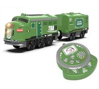 Train Toy Locomotive télécommandée, ensemble de train motorisé pour piste en bois, trains électriques avec effets sonores et d'éclairage compatibles avec Thomas, Brio, Chuggington