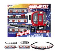Train - Train électrique rétro avec lumière et Son | Jeu éducatif de métro, Construction de Pistes créatives pour de 4 à 10 Ans, Divertissement de Noël, désarmement - 15,75 x 12,01 x 2,76