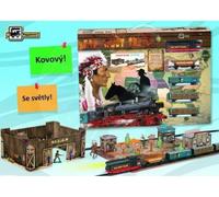 Train western Pequetren avec une maquette de ville du Far West