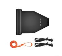 Traîneau avec corde pour le transport en plein air de matériel de chasse et bois de chauffage, convient pour la neige, la glace, l'herbe et la boue, léger avec une maniabilité facile (noir)