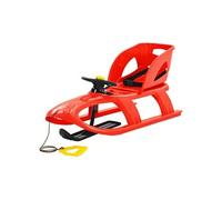 Traîneau avec Siège et Volant Luge Glisseur de Neige Ensemble de Jouet d'Extérieur Corde de Traction Rouge 102,5x40x23cm Polypropylène