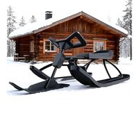 Traîneau de course de neige avec volant, capacité de 99,8 kg, idéal pour les enfants et les adolescents, luge de sport d'hiver en plein air pour des aventures enneigées passionnantes