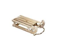 ECD Germany Traîneau de Décoration en Bois avec 25 LEDs, Blanc Chaud, 31,5x14,5x10,5 cm, blanc G