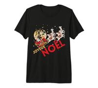Traîneau De Renne Santa Flocons De Neige Père Noël T-Shirt Haut de Gamme
