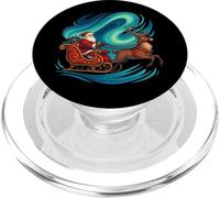 Traîneau du Père Noël avec Renne et Aurore PopSockets PopGrip pour MagSafe