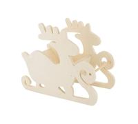 MÉGACRÉA Traineau du Père Noel en Bois avec Rennes 23 cm