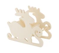 Traineau Du Père Noel En Bois Avec Rennes 23 Cm