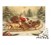 Traîneau du père Noël Puzzle 1000 Pièces avec Clic Parfait, Puzzles pour Adultes Concentration Training Puzzle pour La Décoration Murale Et Les Cadeaux, Secret Santa Origin