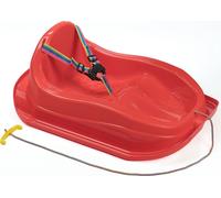 Traîneau en plastique pour enfants avec sangles de sécurité rouge
