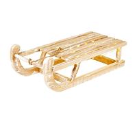 Traîneau lumineux à LED en bois - Décoration de Noël (50 cm, marron blanchi)