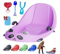 Traîneau pour Tout-Petits,Équipement de Sport d'hiver, Frein intégré, Luge à Neige pour Enfants, par Temps Froid, Aire de Jeux pour Enfants, collines enneigées, Parc (Rose)