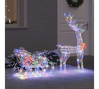 Traîneau tiré par un renne Acrylique Décoration Saisonnière moderne vidaXL vidaX