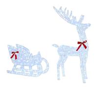 Traîneau tiré par un renne - vidaXL - Blanc froid - Acrylique - 200 LED