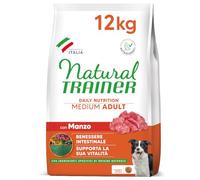 TRAINER Entraîneur de riz de boeuf moyen naturel KG. 12 aliments secs pour chiens