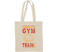Trainer of The Gym Train Or Die Orange Fist Graphic Sac fourre-tout en coton naturel Blanc