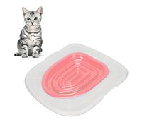 Traineur de Toilettes pour Chats, kit d'entraînement de Toilettes réutilisable pour Chats réutilisable Kits de Formation à la litière de bacs (Plateau Blanc, 1 Support intérieur Rose)