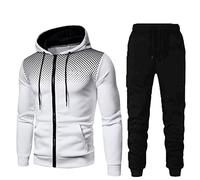 Training Homme Complet Hiver Tenue Sport DéContracté Hooded Survetement Ensemble Chic VêTement Complet Zip Sweat à Capuche et Pantalon Jogging