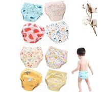 Training Pants for Boys Girls, Up Airy Potty Training Underwear, Washable Waterproof Absorbent Underwear (8Mix-A,Large)
