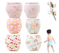 Training Pants for Boys Girls, Up Airy Potty Training Underwear, Washable Waterproof Absorbent Underwear (6Mix-A,Medium)