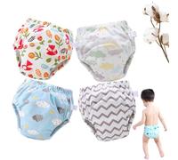 Training Pants for Boys Girls, Up Airy Potty Training Underwear, Washable Waterproof Absorbent Underwear (4Mix-C,Large)