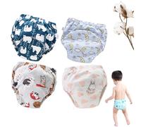 Training Pants for Boys Girls, Up Airy Potty Training Underwear, Washable Waterproof Absorbent Underwear (4Mix-H,Large)