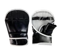 Training Sparring Gloves - Boxing Gear for Men | PU Leather Non Woven Lining Pearl Cotton Filling, Half Finger Open Palm Gloves for Thai Kickboxing, Adjustable Fit for Women