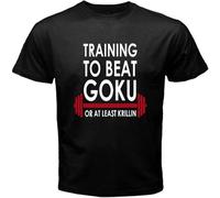 Training to Beat Goku Or at Least Krillin Men's Black T-Shirt XL