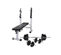 vidaXL Trainingsbank met gewichtenrek en halterset 60,5 kg275361 Uniforme G