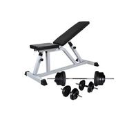 vidaXL Banc d'entraînement avec jeu d'haltères 60,5 kg