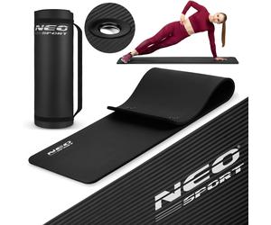 Trainingsmatte mit Öffnungen, dick 183 x 60 cm Neo-Sport - 192000 schwarz