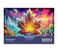 Trains d'hiver 1000 Pièces Puzzle DIY pour Développer Ses Compétences en Résolution De Problèmes Ciel Feuilles Automne Excellent pour Les Animations De Fête Et Les Cadeaux pour Connaisseurs 70x50cm/1
