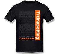 Trainspotting Choose Life Choose Your Future T-Shirt Basique à Manches Courtes pour Homme Noir 3XL