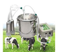 Traire À Pompe À Vide (3L/5L/10L), Pour Vaches/chèvres, Seau À Lait En Acier Inoxydable, Puissance D'aspiration Réglable + Soin De Succion Bionique, Paille Épaisse, Pour Ferme,10L,cow