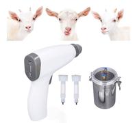 Traire de Chèvre Électrique 2L, Portative et Rechargeable, Pistolet à Vide avec 2 Gobelets à Tétine, Seau en Acier Inoxydable pour Fournitures