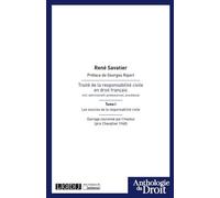 Traite de la responsabilite civile en droit francais Les sources de la responsabilité civile - ouvrage couronné par l'institut - René Savatier - Lgdj - broché - Etude
