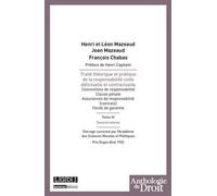 Traité théorique et pratique de la responsabilité civile délictuelle et contract Ouvrage couronné par l'académie des sciences morales et politiques - prix dupin - mazeaud h. Chabas f. - Lgdj - broché 