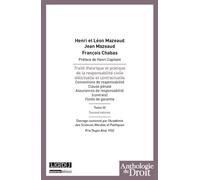 Traité théorique et pratique de la responsabilité civile délictuelle et contract Ouvrage couronné par l'académie des sciences morales et politiques - prix dupin - François Chabas - Lgdj - broché - Etu