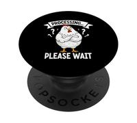 Traitement Amusant du Poulet s'il Vous plaît Attendre Un Amateur de Poulet confus PopSockets PopGrip Adhésif